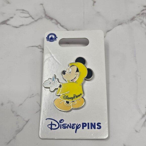 Disney Parks Mickey Mouse in Yellow Rain Poncho Pin - Picture 1 of 2